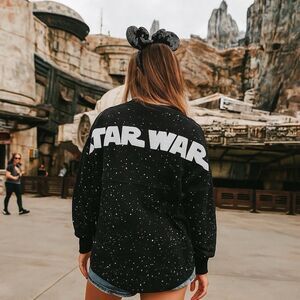 Disney Star Wars Spirit Jersey‎ M Black Galaxy Print Parks Top
